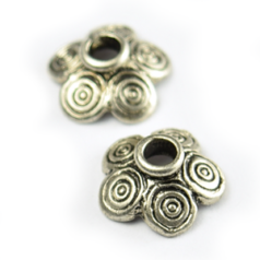 Bead Cap, Pewter 9x4mm - Antique Silver