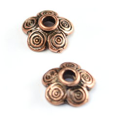 Bead Cap, Pewter 9x4mm - Antique Copper