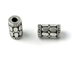 Bead, Pewter 12x6mm Tube - Antique Silver