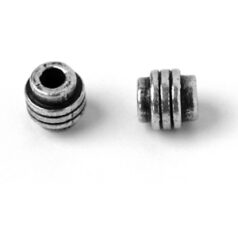 Bead, Pewter 7x7mm Oval - Antique Silver