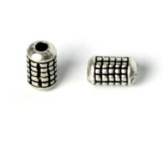 Bead, Pewter 7x4.6mm - Ant. Silver