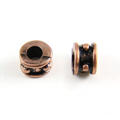 Bead, Pewter 4x3mm - Antique Copper