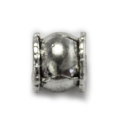 Bead, Pewter 6x5mm - Ant. Silver