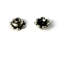 Bead Cap,  Pewter -  Antique Silver