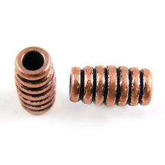 Bead, Pewter 6x3x10.5mm - Antique Copper
