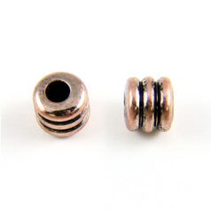 Bead, Pewter 4x1.5x3.5mm - Antique Copper