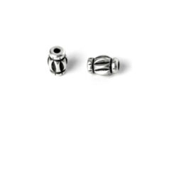 Bead, Pewter 5.5x1.8x8mm Tube- Antique Silver