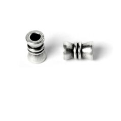 Bead, Pewter 6x3.8x11mm Tube - Antique Silver