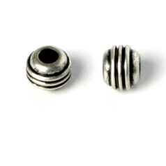 Bead, Pewter 5.3x4.2mm - Antique Silver