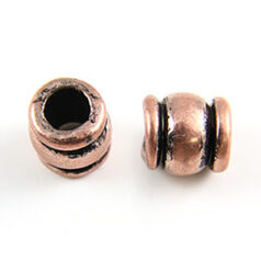 Bead, Pewter 6.5x6mm - Antique Copper