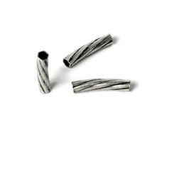 Bead, Pewter 15x3mm Tube - Antique Silver