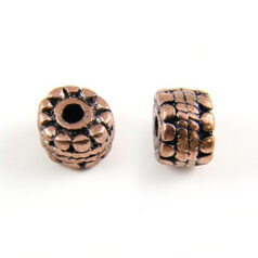 Pewter Tube Bead 5.7x3.8mm (hole:1mm) - Ant. Copper