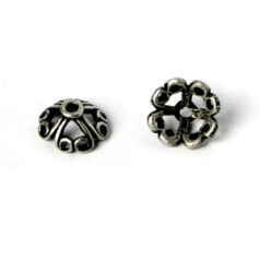 Pewter Bead Cap 11.4mm (hole: 1.5mm) - Ant. Silver