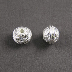 Bead 10x2x8.5mm - Bright Silver