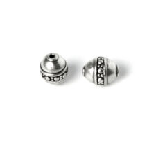 Bead 10x8mm - Ant. Silver