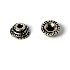 Bead Cap 6.4x1.5x3mm - Ant. Silver