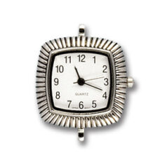 Watch Face in Bright Silver, 25x25mm Square