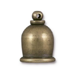 Tierracast Cord End Cap, Taj (Height: 16mm, Diameter 11.6mm (Inside diameter: 8mm) -Brass Oxide
