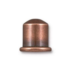 Tierracast Cord End Cap, Cupola (Height: 9.2mm, Diameter: 9mm (inside diameter 6mm)- Antique Copper plated brass