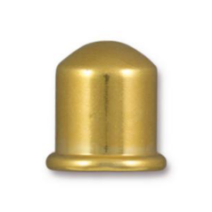 Tierracast Cord End Cap, Cupola (Height: 11.8, Diameter: 10.9mm (inside diameter 8mm)) - Bright Gold plated brass
