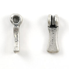 Bead, Pewter 9x6.5mm Hanging Alphabet Letter I