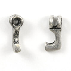 Bead, Pewter 9x6.5mm Hanging Alphabet Letter J