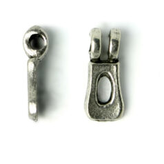 Bead, Pewter 9x6.5mm Hanging Alphabet Letter O