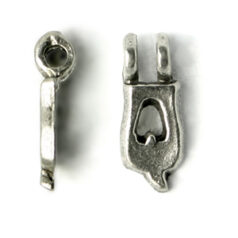 Bead, Pewter 9x6.5mm Hanging Alphabet Letter Q