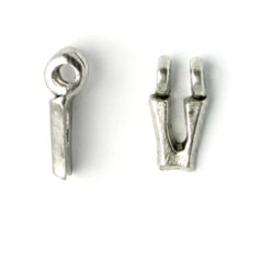 Bead, Pewter 9x6.5mm Hanging Alphabet Letter V