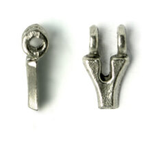 Bead, Pewter 9x6.5mm Hanging Alphabet Letter Y