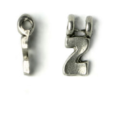 Bead, Pewter 9x6.5mm Hanging Alphabet Letter Z