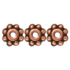 Tierracast Heishi Bead, 6mm Round Rondelle Spacer - Antique Copper