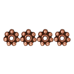 Tierracast Heishi Bead, 4mm Round Rondelle Spacer - Antique Copper