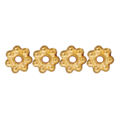 Tierracast Heishi Bead, 4mm Round Rondelle Spacer - Bright Gold