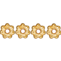 Tierracast Heishi Bead, 5mm Round Rondelle Spacer - Bright Gold