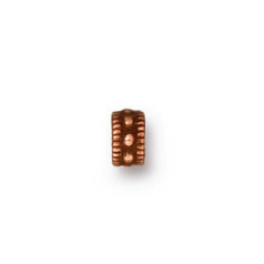 Tierracast Bead, 4mm Rococo Round Rondelle - Antique Copper