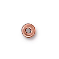 Tierracast Bead, 5mm Kenyan Round Rondelle - Antique Copper
