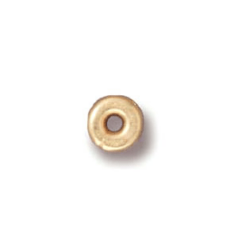 Tierracast Bead, 5mm Kenyan Round Rondelle - Bright Gold