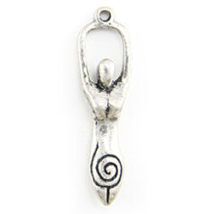 Charm, Antique Pewter, 43x12mm Goddess, Lead Free