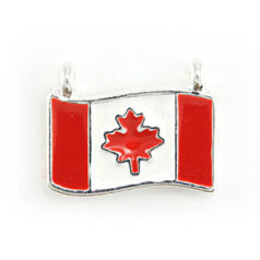 Charm, Antique Pewter, 13x16mm Canadian Flag, Lead Free