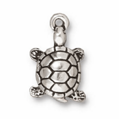 Tierracast Charm, Turtle - Antique Silver