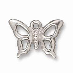 Tierracast Pewter Charm, 12x16.5mm Petro Butterfly - Rhodium