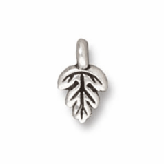 Tierracast Pewter Charm, 10.75x6mm Oak Leaf - Antique Silver