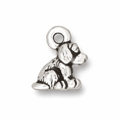 Tierracast Pewter Charm, 10x8mm Dog - Antique Silver