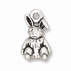 Tierracast Pewter Charm, Rabbit - Antique Silver