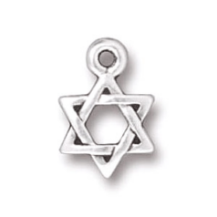 Tierracast Pewter Charm, 12.5x8.5mm Small Star of David - Antique Silver