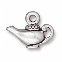 Tierracast Pewter Charm, 13x16.75mm Aladdin's Lamp - Antique Silver