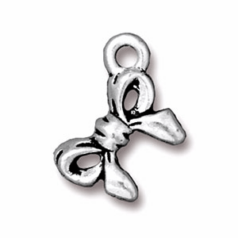Tierracast Pewter Charm, 17.25x11.5mm Bow - Antique Silver