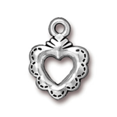 Charm, TierraCast, 18x14mm SM Sacred Heart, Antique Silver