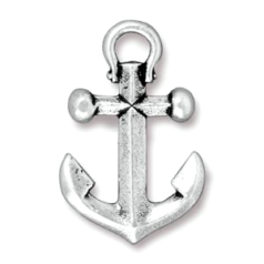Tierracast Pewter Pendant, 19x12mm Anchor - Antique Silver